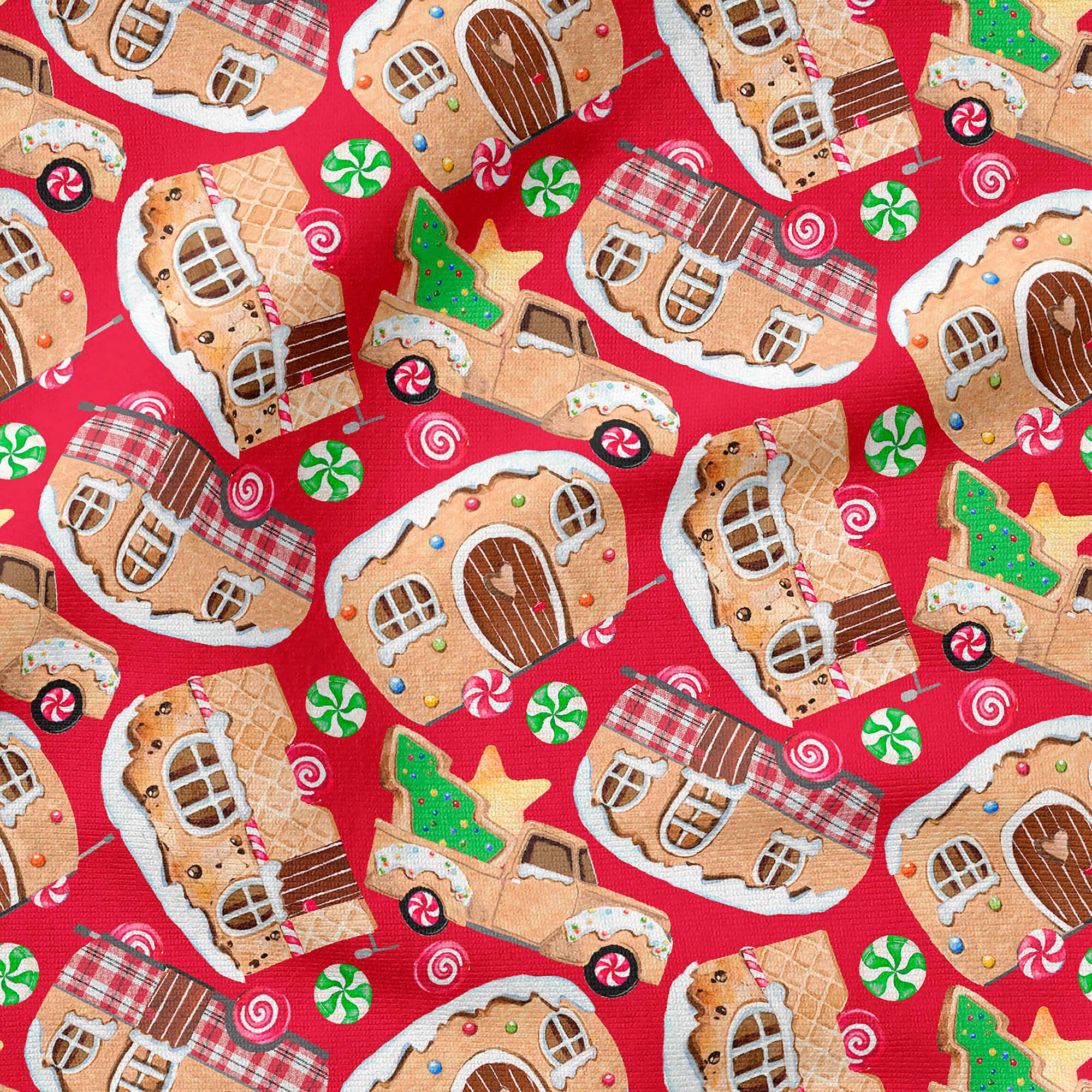 Fabric Editions Gingerbread Toss Cotton Fabric